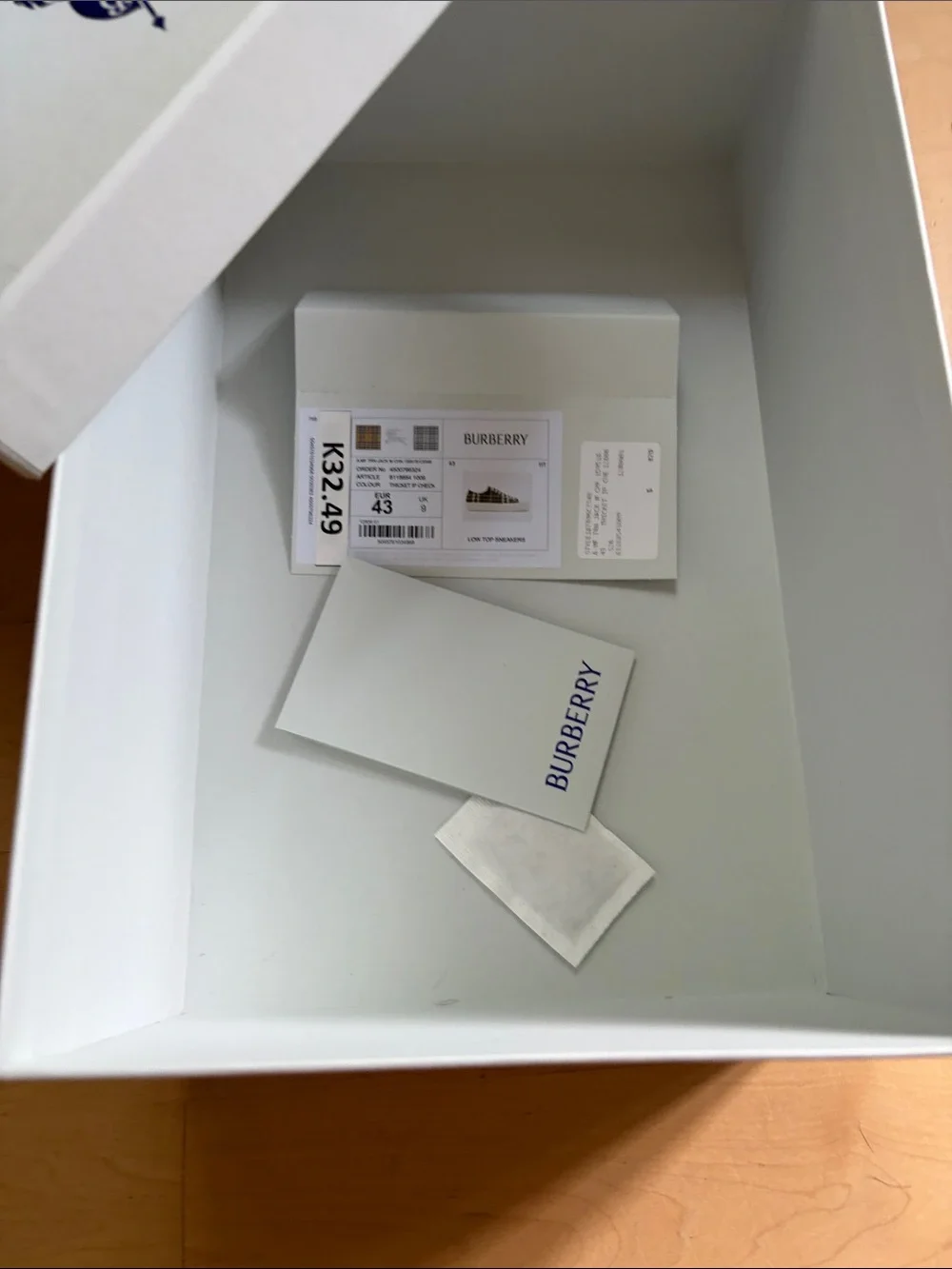 Burberry empty shoe/storage Box with Blue Cavalier Motif